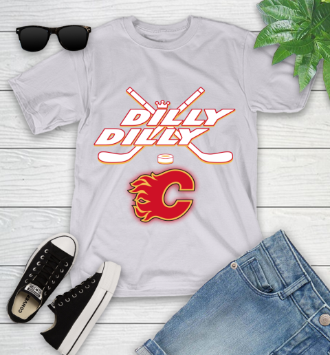 NHL Calgary Flames Dilly Dilly Hockey Sports Youth T-Shirt 4
