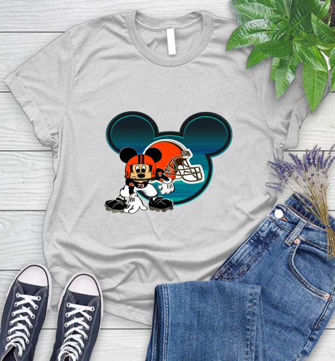 NFL Cleveland Browns Mickey Mouse Disney Football T Shirt Women's T-Shirt