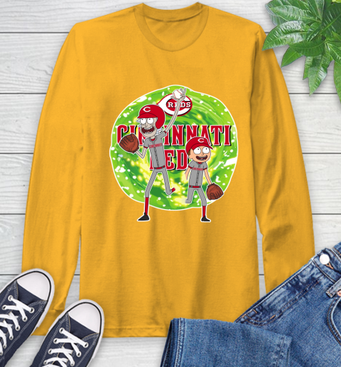 MLB Cincinnati Reds Rick And Morty Baseball Sports Long Sleeve T-Shirt 3