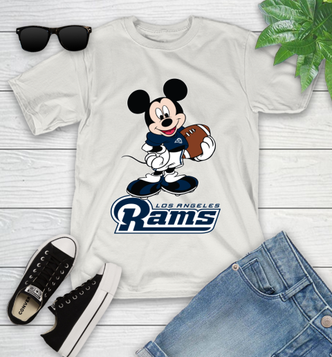 NFL Football Los Angeles Rams Cheerful Mickey Mouse Shirt Youth T-Shirt 12