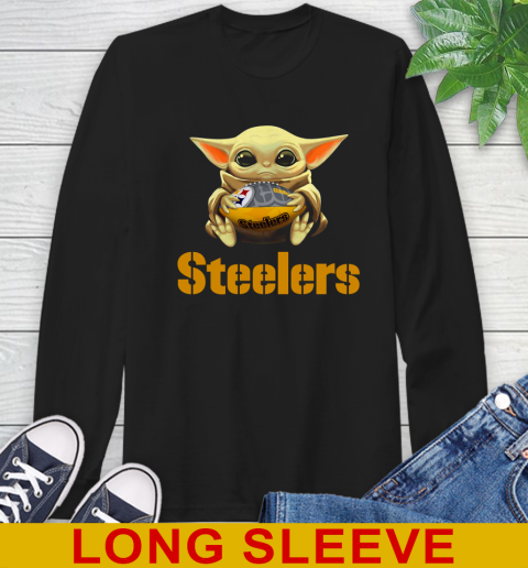 NFL Football Pittsburgh Steelers Baby Yoda Star Wars Shirt Long Sleeve T-Shirt 3 NFL Football Pittsburgh Steelers Baby Yoda Star Wars Shirt Long Sleeve T-Shirt - Image 3