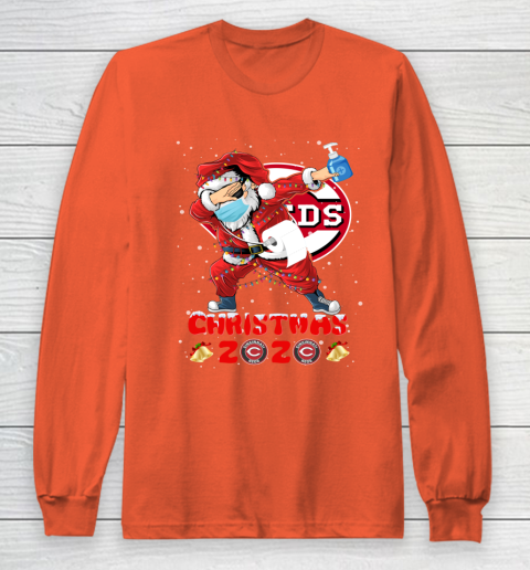 Cincinnati Reds Funny Santa Claus Dabbing Christmas 2020 MLB Long Sleeve T-Shirt 4 Cincinnati Reds Funny Santa Claus Dabbing Christmas 2020 MLB Long Sleeve T-Shirt - Image 4
