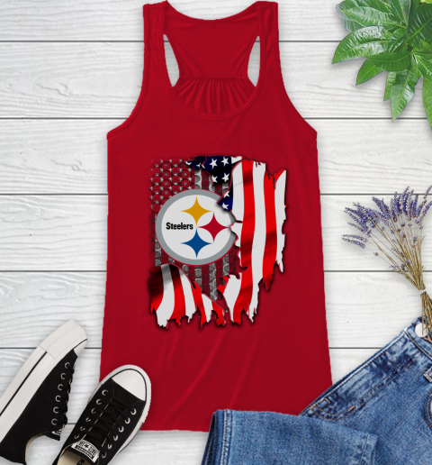 Pittsburgh Steelers NFL Football American Flag Racerback Tank 5