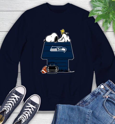 Seattle Seahawks NFL Football Snoopy Woodstock The Peanuts Movie Sweatshirt 3