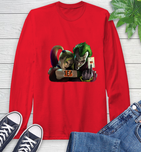 Cincinnati Bengals NFL Football Joker Harley Quinn Suicide Squad Long Sleeve T-Shirt 10