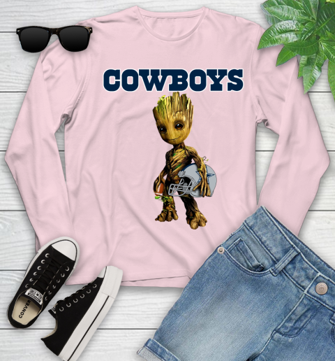 Dallas Cowboys NFL Football Groot Marvel Guardians Of The Galaxy Youth Long Sleeve 10