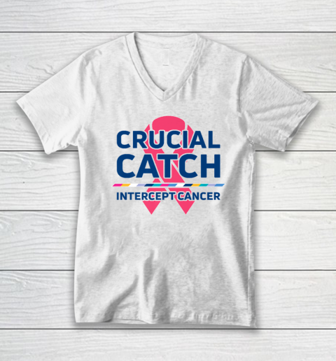 Crucial Catch Intercept Cancer V-Neck T-Shirt