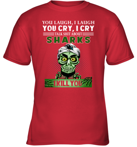 NHL Talk Shit About San Jose Sharks I Kill You Achmed The Dead Terrorist Jeffrey Dunham Hockey BlAtFLp72yD youth t shirt 26 95 151514 front red