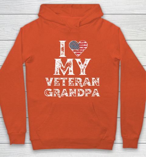 I Love My Veteran Grandpa Vintage Veteran's Day Hoodie 3