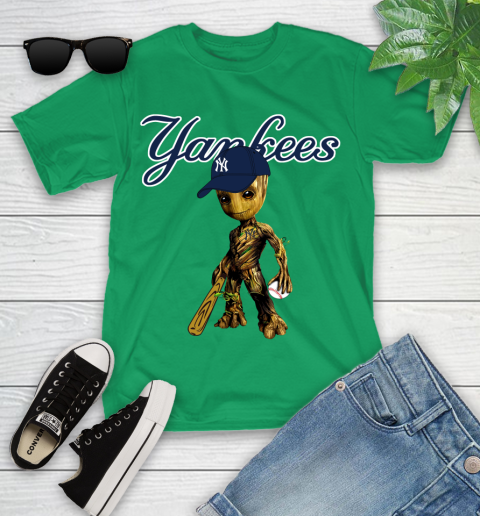 MLB New York Yankees Groot Guardians Of The Galaxy Baseball Youth T-Shirt 6