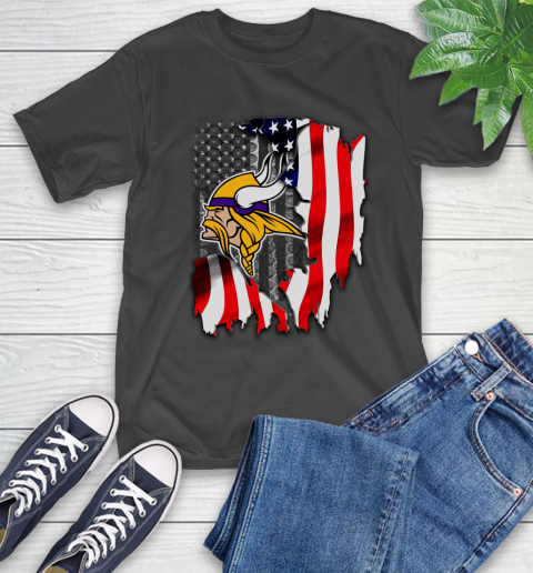 Minnesota Vikings NFL Football American Flag T-Shirt