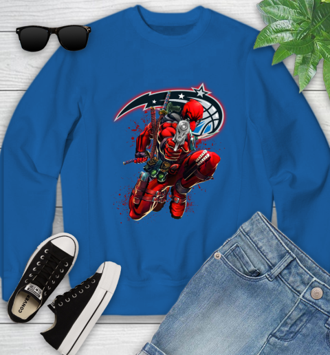 NBA Deadpool Marvel Comics Sports Basketball Orlando Magic Youth Sweatshirt 8