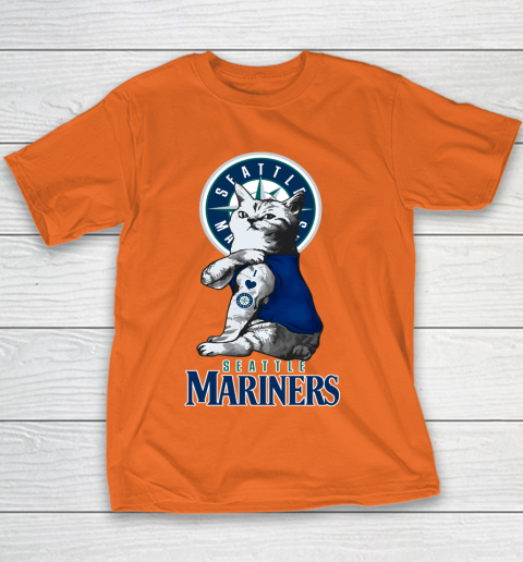MLB Baseball My Cat Loves Seattle Mariners Youth T-Shirt 5 MLB Baseball My Cat Loves Seattle Mariners Youth T-Shirt - Image 5