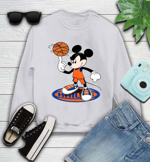 NBA Basketball New York Knicks Cheerful Mickey Disney Shirt Youth Sweatshirt 4