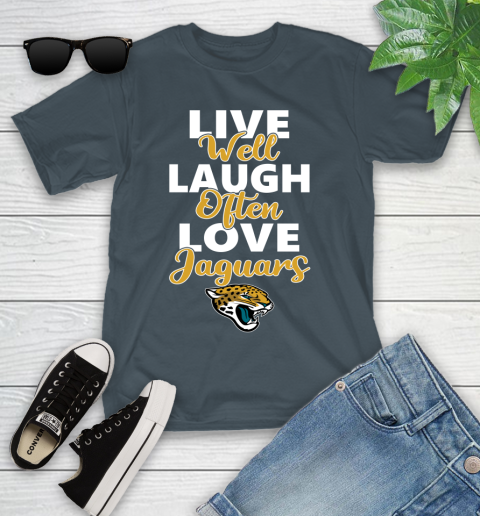 NFL Football Jacksonville Jaguars Live Well Laugh Often Love Shirt Youth T-Shirt 9