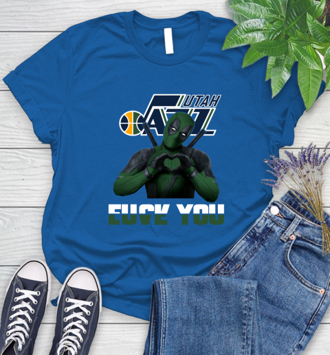 NBA Utah Jazz Deadpool Love You Fuck You Basketball Sports Women's T-Shirt 12