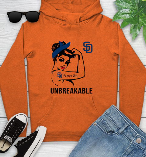 MLB San Diego Padres Girl Unbreakable Baseball Sports Youth Hoodie 3