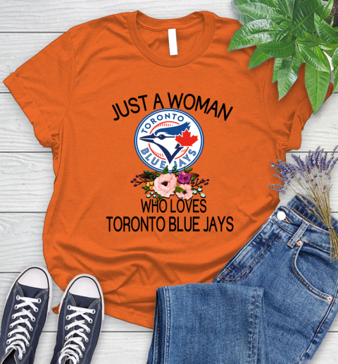 MLB Just A Woman Who Loves Toronto Blue Jays Baseball Sports Women's T-Shirt 2