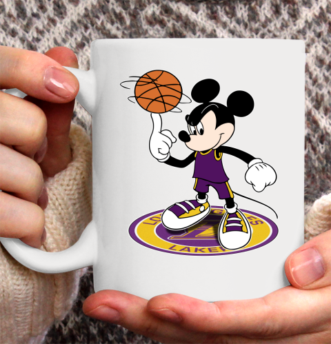 NBA Basketball Los Angeles Lakers Cheerful Mickey Disney Shirt Ceramic Mug 11oz 2