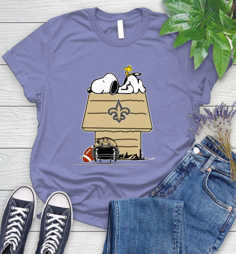 New Orleans Saints NFL Football Snoopy Woodstock The Peanuts Movie Women's T-Shirt 11