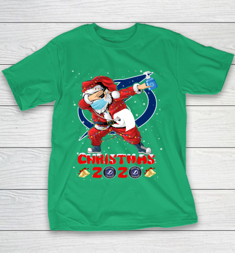 Tampa Bay Lightning Funny Santa Claus Dabbing Christmas 2020 NHL Youth T-Shirt 3