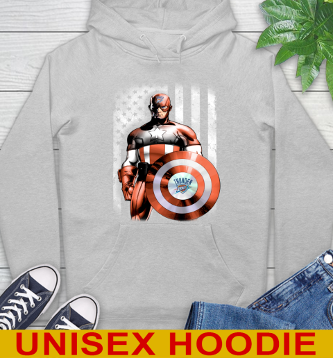 Oklahoma City Thunder NBA Basketball Captain America Marvel Avengers American Flag Shirt Hoodie 6