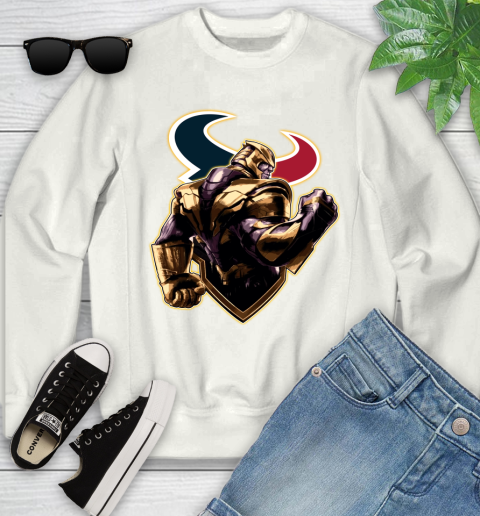 NFL Thanos Avengers Endgame Football Sports Houston Texans Youth Sweatshirt