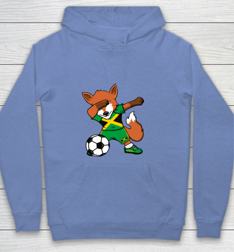 Dabbing Fox Jamaica Soccer Fans Jersey Jamaican Football Fan Youth Hoodie 10