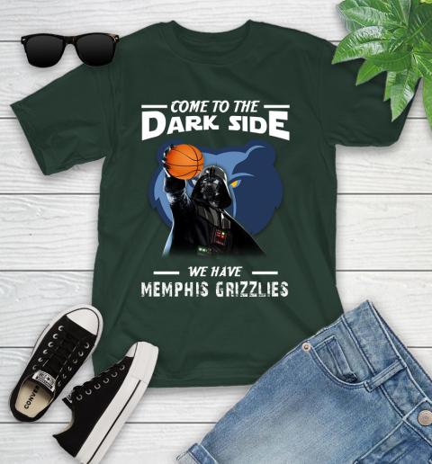 NBA Come To The Dark Side We Have Memphis Grizzlies Star Wars Darth Vader Basketball Youth T-Shirt 5