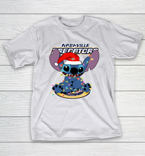 Nashville Predators NHL Hockey noel stitch Christmas T-Shirt 9