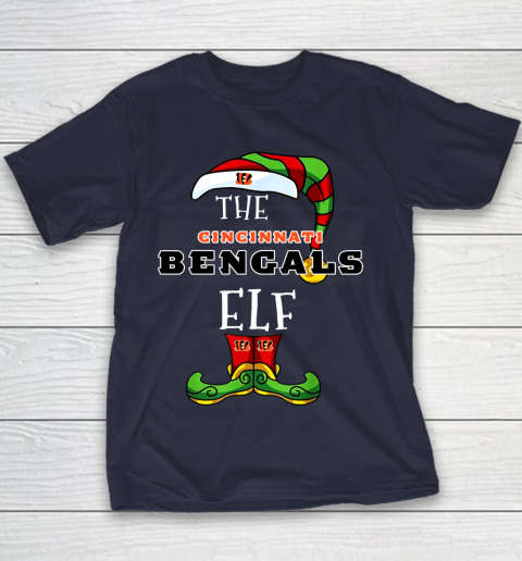 Cincinnati Bengals Christmas ELF Funny NFL Youth T-Shirt 2
