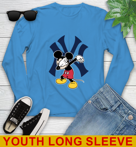 New York Yankees MLB Baseball Dabbing Mickey Disney Sports Youth Long Sleeve 8