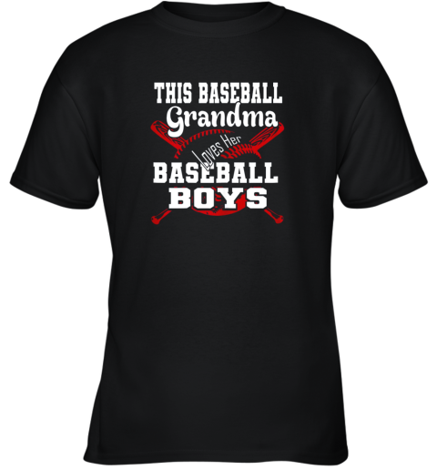 ros0 this baseball grandma loves her baseball boys youth t shirt 26 front black