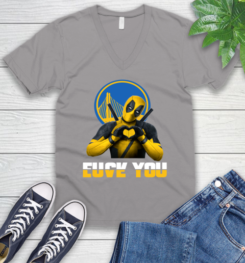 NBA Golden State Warriors Deadpool Love You Fuck You Basketball Sports V-Neck T-Shirt 4 NBA Golden State Warriors Deadpool Love You Fuck You Basketball Sports V-Neck T-Shirt - Image 4