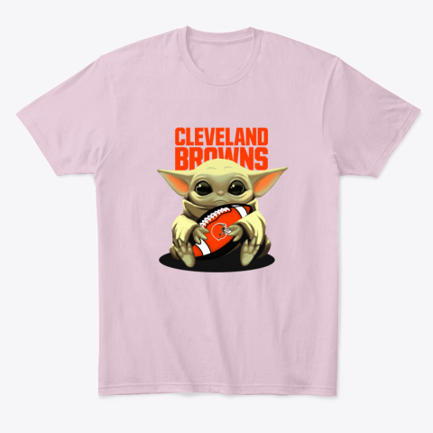 8sui baby yoda loves the cleveland browns classic t shirt 2 front light pink