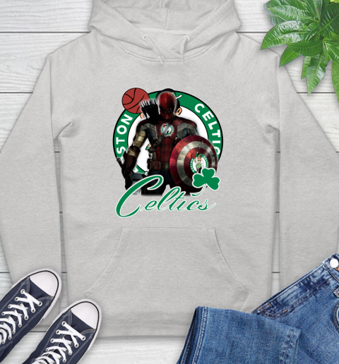 Boston Celtics NBA Basketball Captain America Thor Spider Man Hawkeye Avengers Hoodie