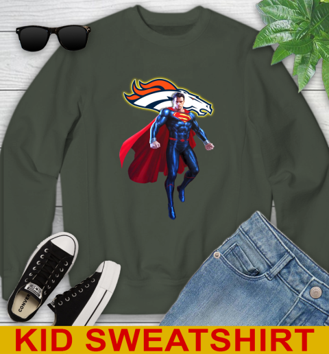 NFL Superman DC Sports Football Denver Broncos Youth Sweatshirt 9