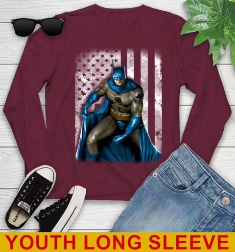 Carolina Panthers NFL Football Batman DC American Flag Shirt Youth Long Sleeve 6