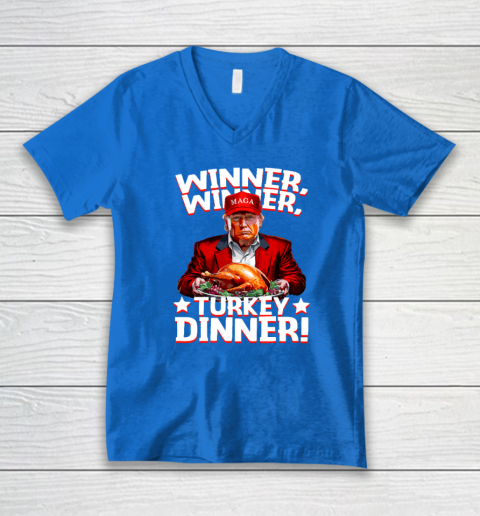 Funny Trump Winner Winner Turkey Dinner Thanksgiving V-Neck T-Shirt 4