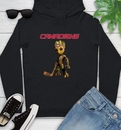 Montreal Canadiens NHL Hockey Groot Marvel Guardians Of The Galaxy Youth Hoodie 2