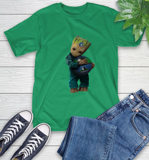 NBA Groot Guardians Of The Galaxy Basketball Sports Minnesota Timberwolves T-Shirt 7