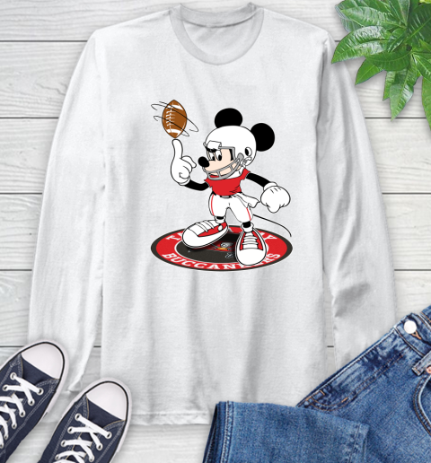 NFL Football Tampa Bay Buccaneers Cheerful Mickey Disney Shirt Long Sleeve T-Shirt 2