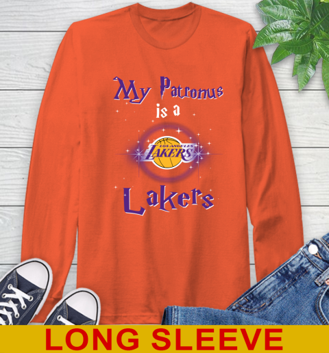 NBA Basketball Harry Potter My Patronus Is A Los Angeles Lakers Long Sleeve T-Shirt 4