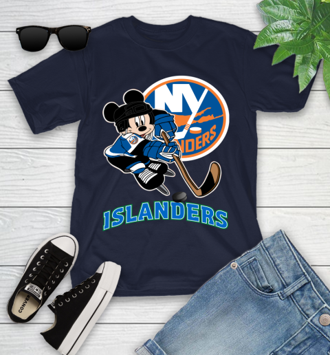 NHL New York Islanders Mickey Mouse Disney Hockey T Shirt Youth T-Shirt 3