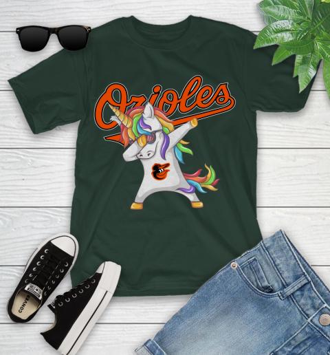 Baltimore Orioles MLB Baseball Funny Unicorn Dabbing Sports Youth T-Shirt 5
