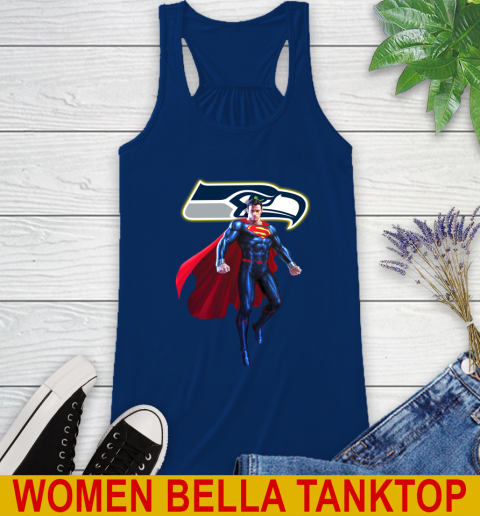 NFL Superman DC Sports Football Seattle Seahawks Racerback Tank 9