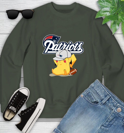 NFL Pikachu Football Sports New England Patriots Youth Sweatshirt 10