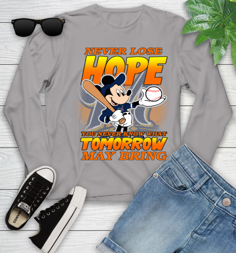 Milwaukee Brewers MLB Baseball Mickey Disney Never Lose Hope Youth Long Sleeve 5