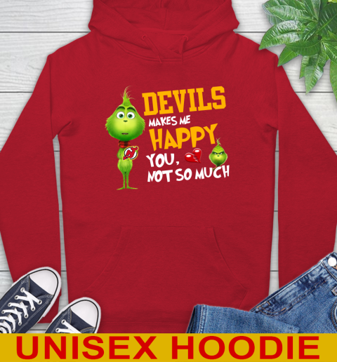 NHL New Jersey Devils Makes Me Happy You Not So Much Grinch Hockey Sports Hoodie 10