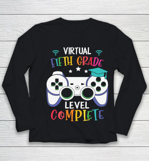 Back To School Shirt Virtual Fifth Grade level complete Youth Long Sleeve